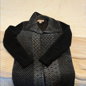 Laura Ashley Black and Gray Cardigan Sweater